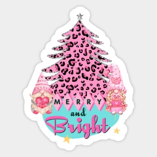 Gnomes Merry and Bright Midcentury Modern Christmas Tree Sticker